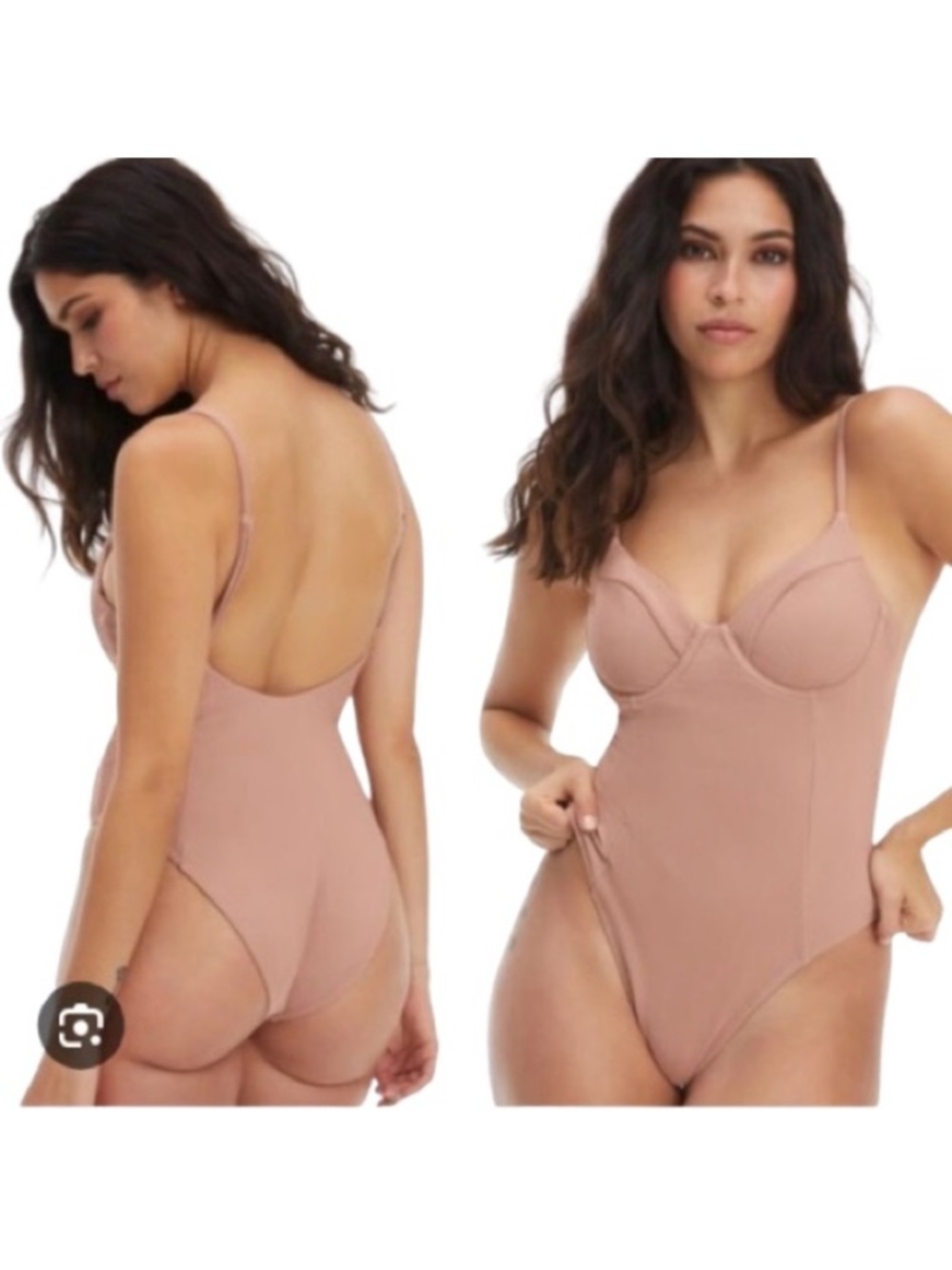 This Good American Rib Show Off one-piece swimsuit in Dessert Rose